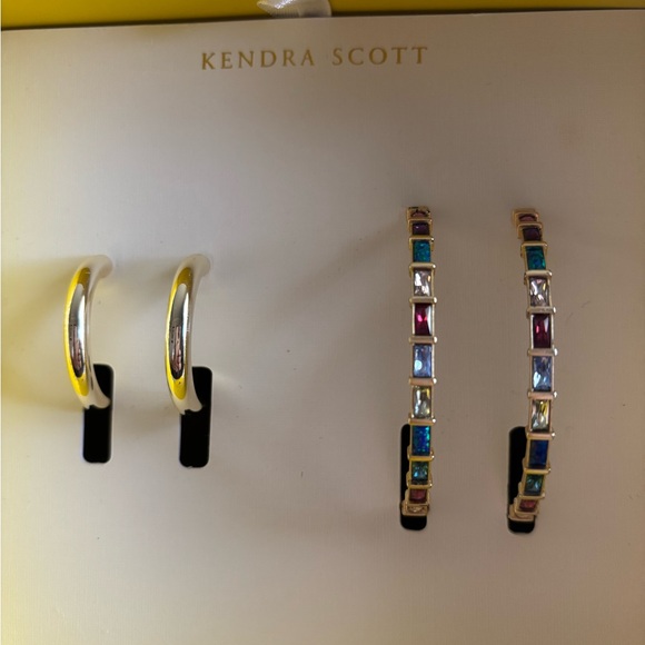 NWT Kendra Scott 2 Pieces Set Thora & Colecte Earrings Set Gold jewel tone mix - Picture 4 of 7